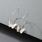 Butterfly Charm Hoop Earrings Jewelry Accessories Girls Fashion Accessory