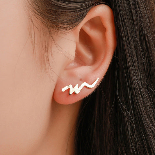 Writting Jewelry Stud Earrings Modern Fashion Women Earrings Piercing Studs