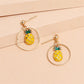 Pineapple Charm Dangle Fashion Earrings for Women Stylish Party Jewelry Gift