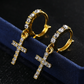 Rhinestone Cross Dangle Earrings Jewelry Accessories Girls Fashion Accessory