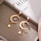 Crystal Moon Star Jewelry Fashion Dangle Earrings for Girls Party Birthday Gift