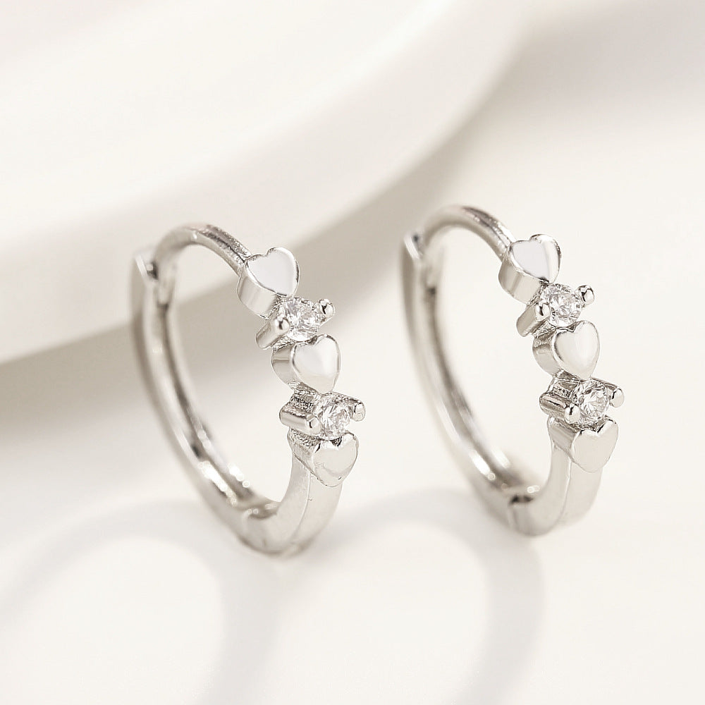 Heart Pattern Hoop Earrings Cute Summer Earring Jewelry Gift for Her