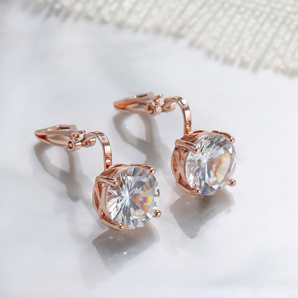 Crystal Ear Clip Earrings Fashion Jewelry for Girls Women Gift Accessories