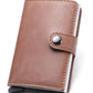 RFID Anti-theft Aluminum Alloy Card Box Retro Style Horse Leather Wallet Card Holder