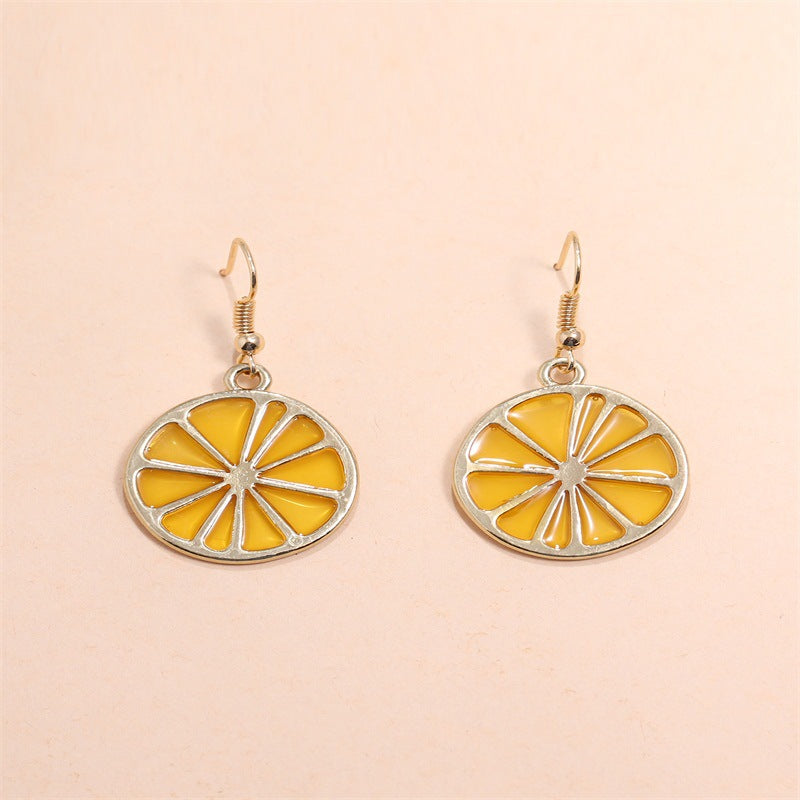 Lemon Slices Jewelry Fashion Dangle Earrings for Girls Party Birthday Gift