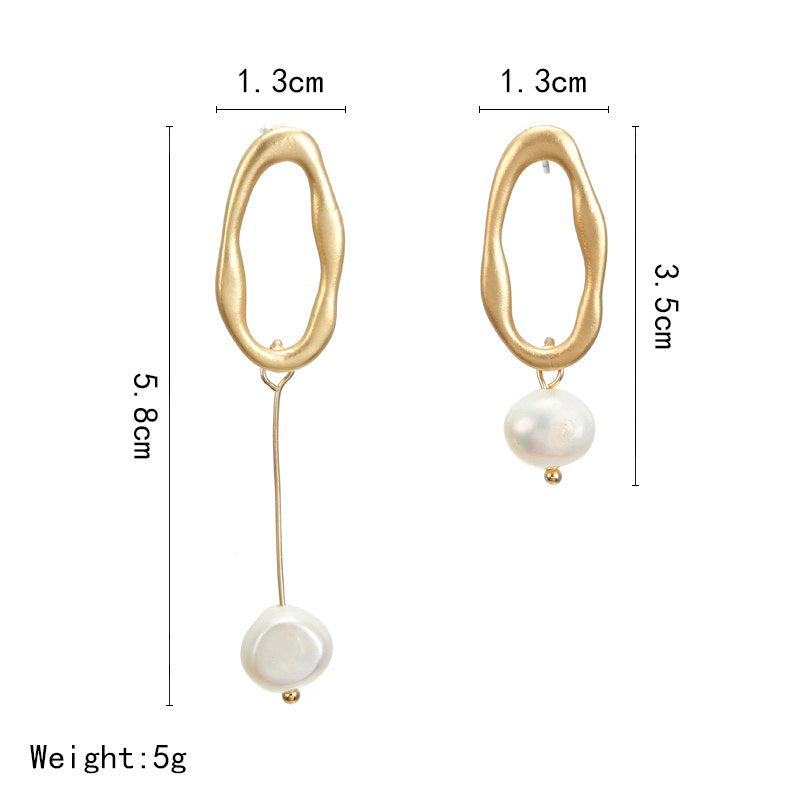 Asymmetric Faux Peal Ear Drop Earrings Dangle Women Fashion Jewelry Gift for Her