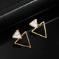 Marbled Design Triangle Ear Drop Earrings Dangle Women Fashion Jewelry Gift for
