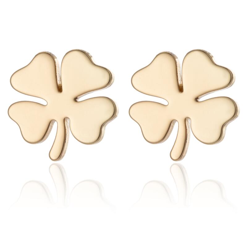 Four Leaf Clover Stud Earrings Stainless Steel Jewelry Women Girls Friendship Gift Fashion Accessories Earring Studs