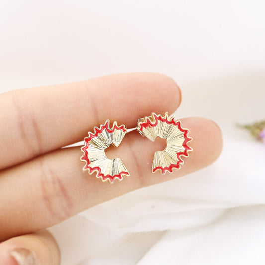 Pencil Shavings Jewelry Stud Earring Modern Fashion Women Earrings Piercing