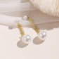 Imitation Pearl Leaf Drop Earring Women Jewelry Mom Gift Everyday Wear Earrings