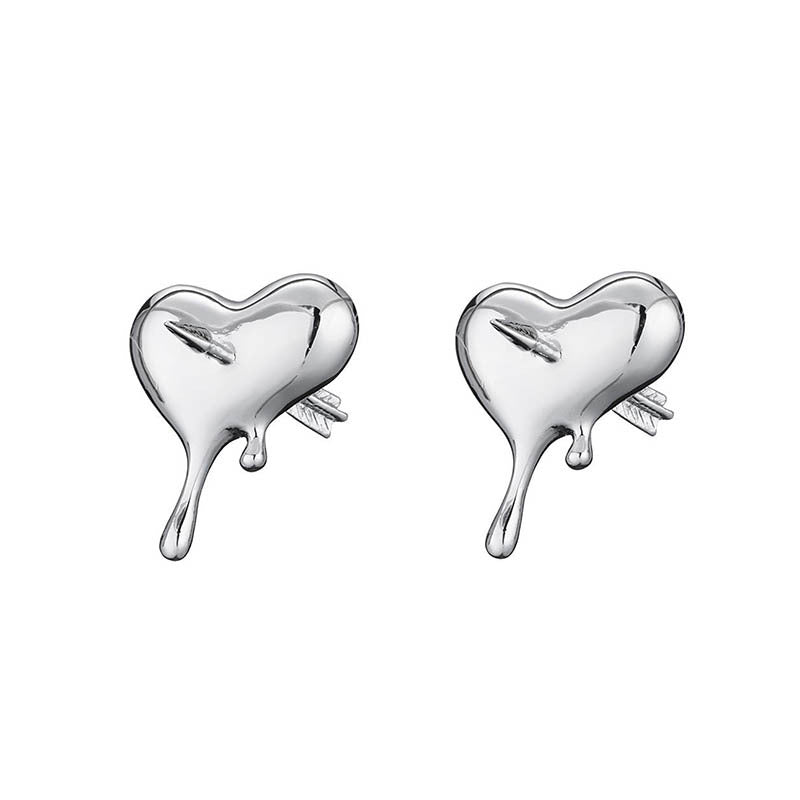 Dripping Heart Jewelry Stud Earring Modern Fashion Women Earrings Piercing Studs