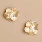 Shell Pattern Flower Stud Earrings Female Girl Fashion Earrings Birthday Holiday