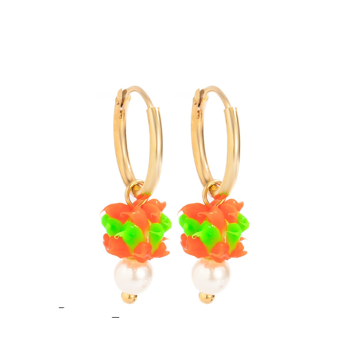 Green Red Detail Drop Earrings Cute Dangle Earrings Women Jewelry Gift for Her