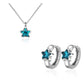 Blue Five-pointed Star Ear Buckle Clavicle Chain