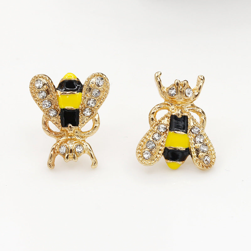 Yellow Black Bee Jewelry Stud Earrings Modern Fashion Women Earrings Piercing