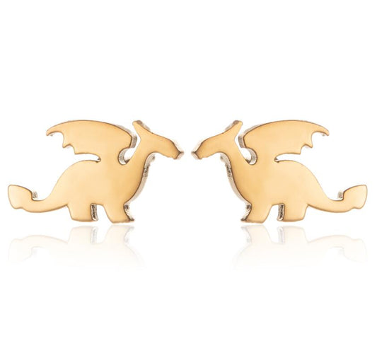 Dragon Stud Earrings Small Cute Earing Jewelry Stainless Steel Cartoon Studs Gifts Fashion Party Accessories