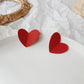 Folding Design Red Heart Dangle Earrings Cute Summer Earring Jewelry Gift for