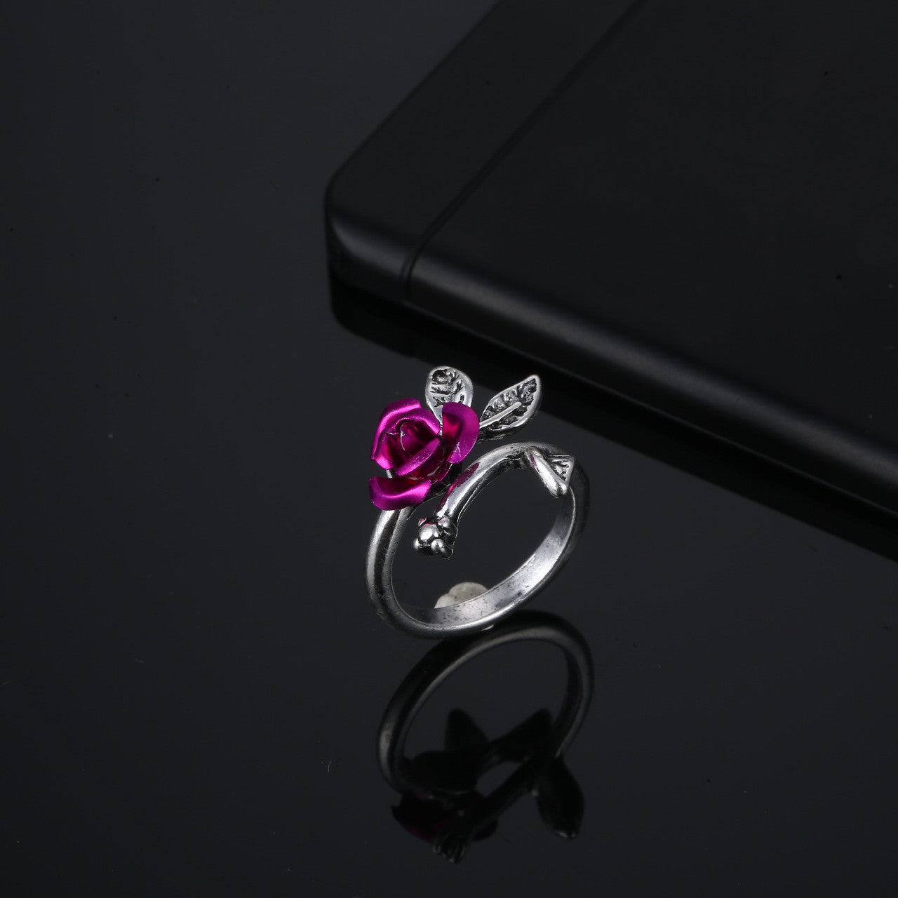 Alloy Personality Plant Ladies Rose Ring