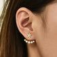 Flower Design Ear Jacket Stud Earrings Dangle Women Fashion Jewelry Gift for Her
