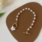 Super Fairy Butterfly Pendant Pearl Bracelet Femininity