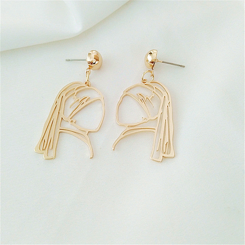 Female Face Dangle Earrings Jewelry Accessories Girls Fashion Accessory