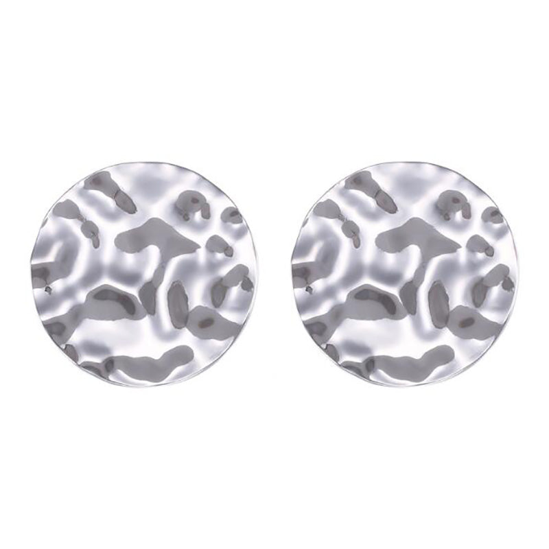 Large Textured Round Ear Studs Jewelry Fashion Dangle Earrings for Girls Party Birthday Gift