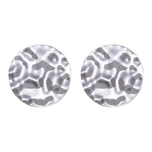 Large Textured Round Ear Studs Jewelry Fashion Dangle Earrings for Girls Party Birthday Gift