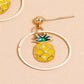 Pineapple Charm Dangle Fashion Earrings for Women Stylish Party Jewelry Gift