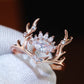 Fashion Glittering Zircon Embellished Lovely Rose Gold Elk Antlers Zircon Wedding Ring