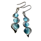 Bohemian Creative Curved Wavy Earrings Inlaid Hylan Cat's Eye Gemstone Swinging Earrings