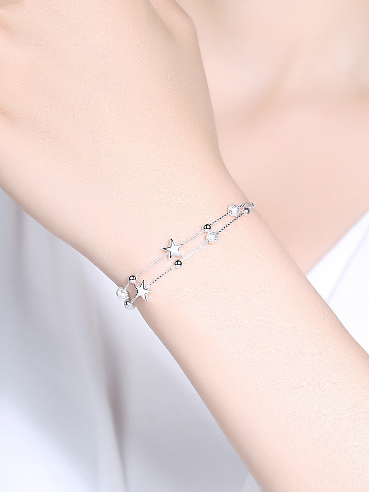 Star Bracelet Women Sterling Silver Korean Style Simple