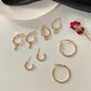 4 Pairs Minimalistic Hoop Earrings Dangle Women Fashion Jewelry Gift for Her