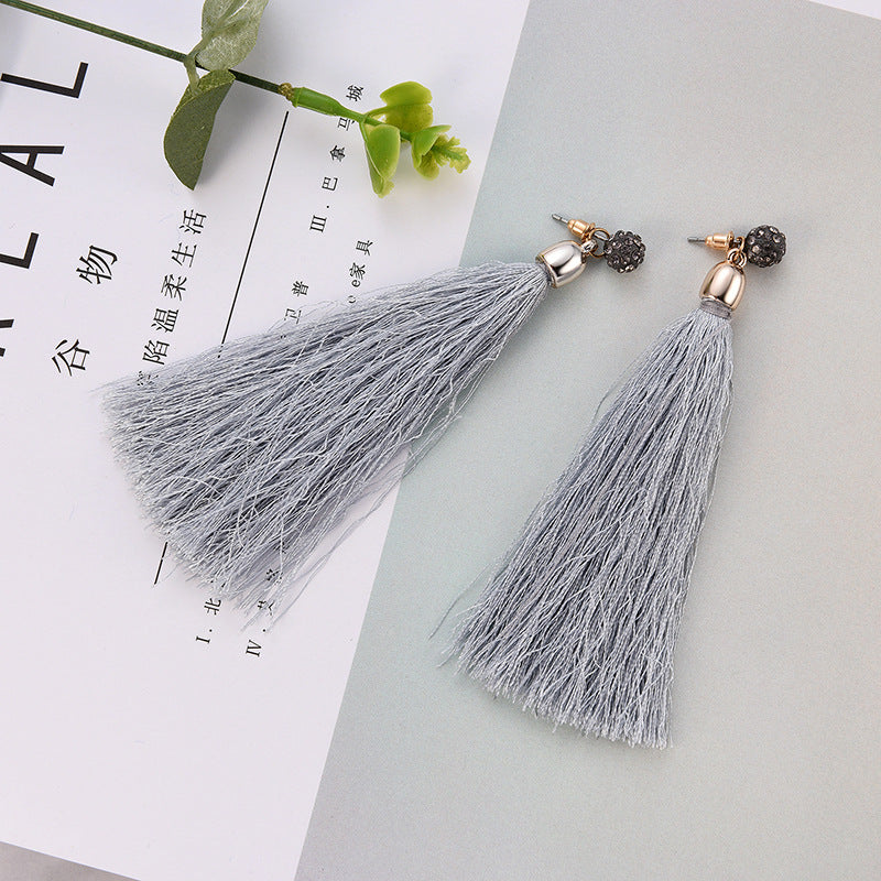 Long Tassel Detail Dangle Fashion Earrings for Women Stylish Party Jewelry Gift