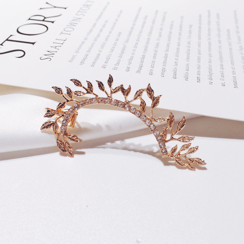 High Quality Temperament Leaf Earrings with Diamonds