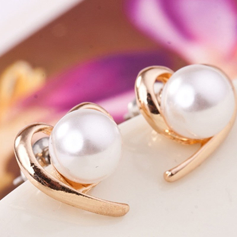 Love Pearl Stud Earrings Women Charm Stud Jewelry Birthday Holiday Gifts