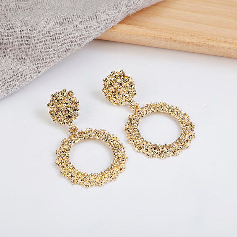 European And American Style Metal Round Earrings