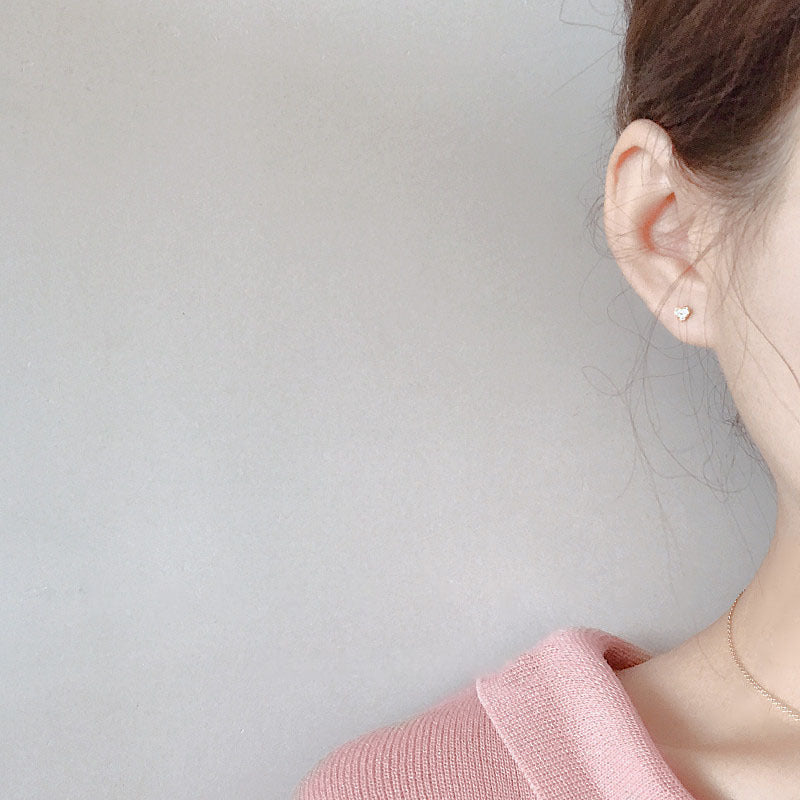 Mini Heart Studs Earrings for Girls Women Stud Jewelry Gift Accessories