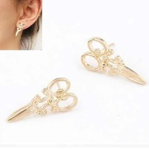 Scissor Studs Earrings Women Fancy Jewelry Modern Gift Accessory Girls Fashion Studs Earrings