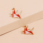 Paper Bird Stud Earrings Women Fashionable Luxurious Earrings Jewelry