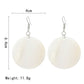 White Round Drop Ear Dangle Fashion Earrings for Women Party Jewelry Gift