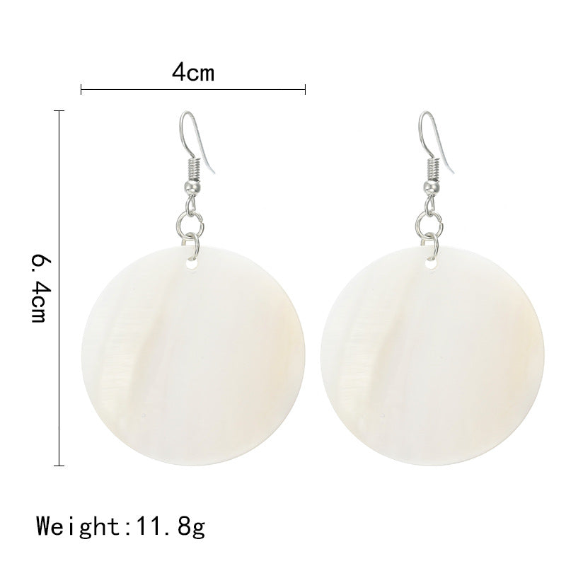 White Round Drop Ear Dangle Fashion Earrings for Women Party Jewelry Gift