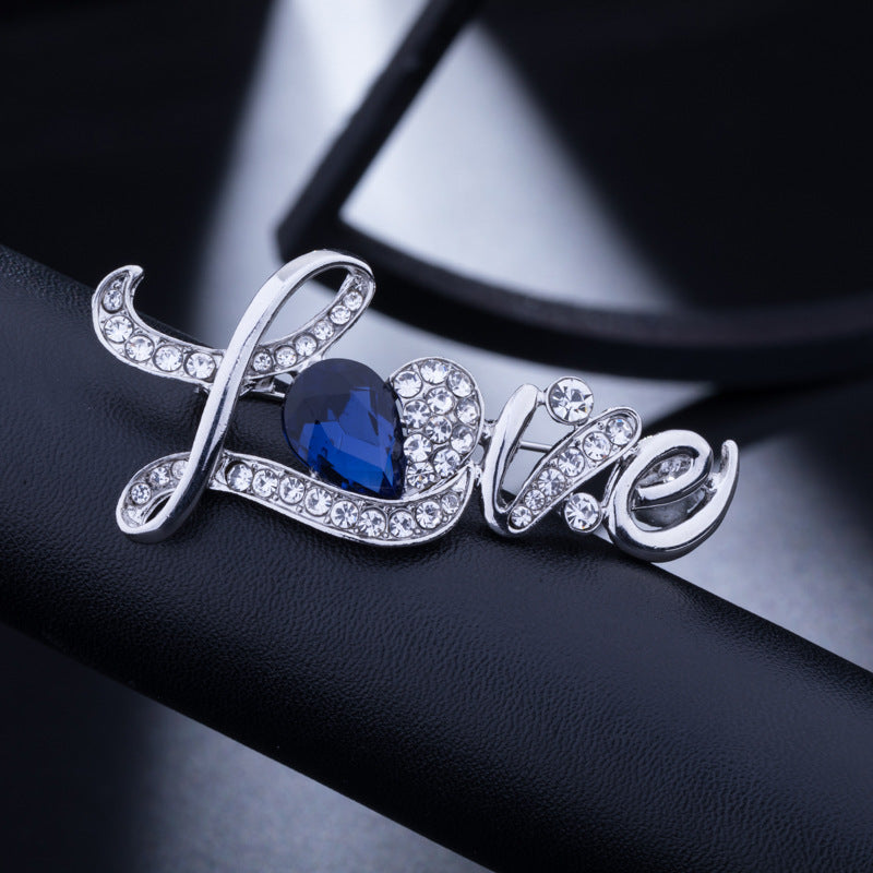 Creative Letter Shape Brooch Simple Literary Style Love Clothing