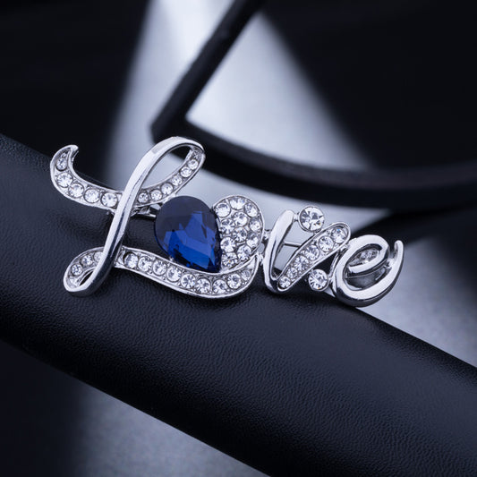Creative Letter Shape Brooch Simple Literary Style Love Clothing