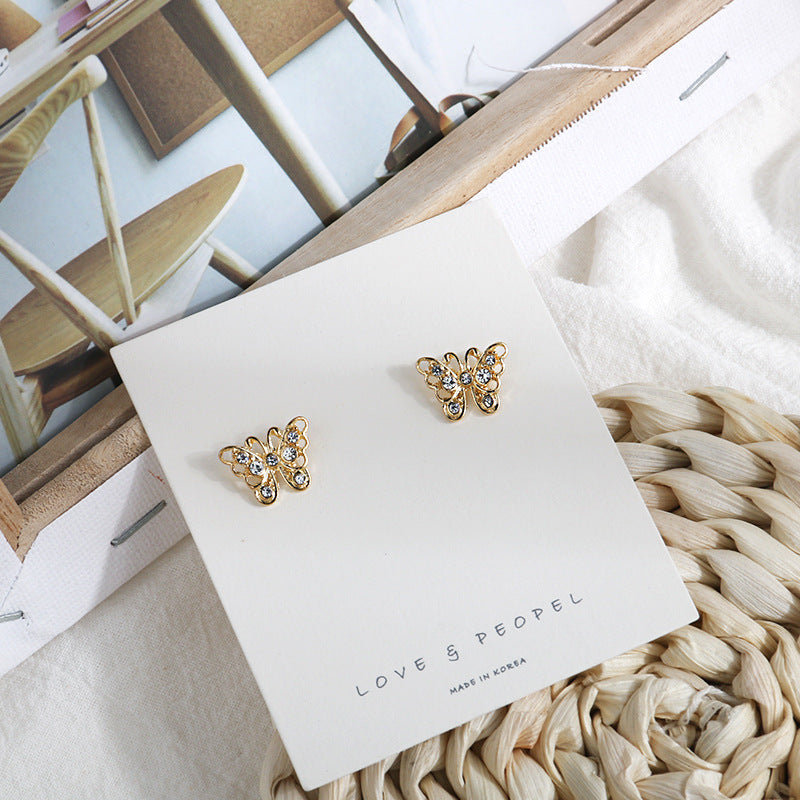 Rhinestone Butterfly Jewelry Stud Earrings Modern Fashion Women Earrings