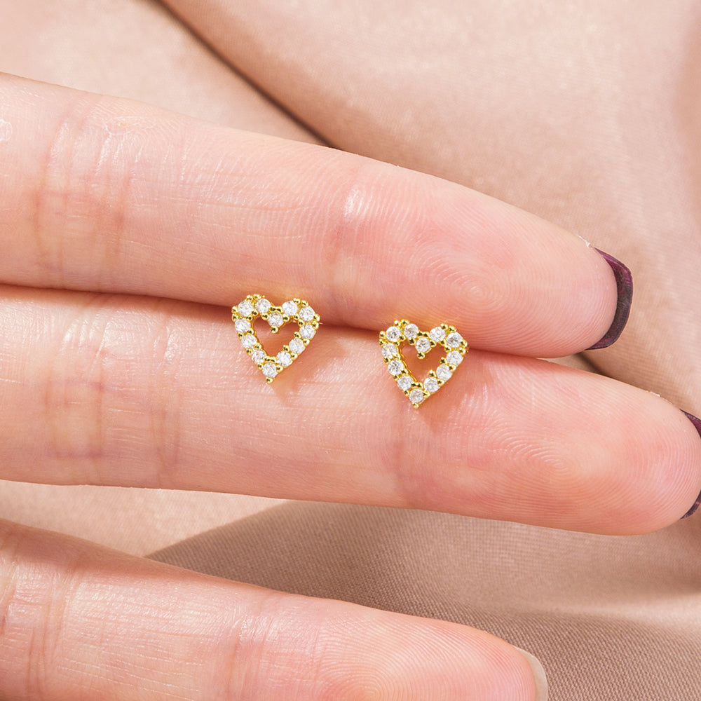 Mini Heart Stud Earrings Women Jewelry Mom Gift Everyday Wear Earrings