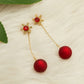 Red Snowflake Dangle Earrings Cute Summer Earring Jewelry Gift for Her