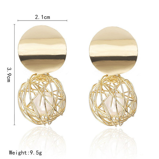 Knit Ball Design Ear Drop Earrings Dangle Women Fashion Jewelry Gift for Her