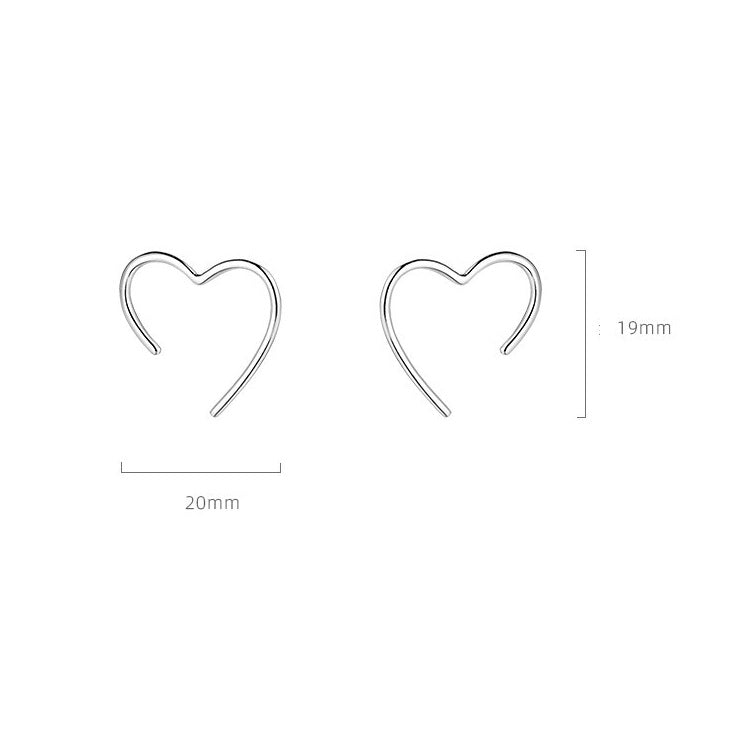 Heart-shaped Open Heart Stud Earrings Dangle Women Fashion Jewelry Jewellery