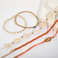 Braided Wax Line Rice Zhu Conch Shell Anklet 5-Piece Set