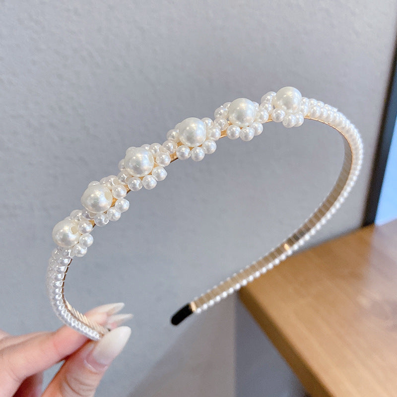 Sen Simple Pearl Thin Headband Hair Accessories Headband